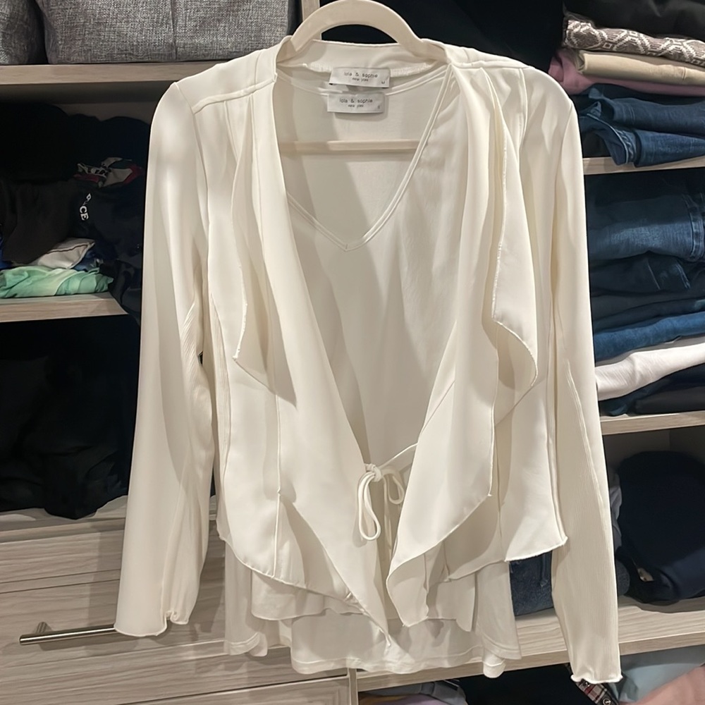 Lola and Sophie 2 piece cream shell and jacket size S/M